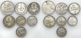 Latvia / Lithuania / Estonia
World coins

Lithuania, . 1922-1925, set of 7 coins 

Zróżnicowany zestaw monet.50 santimu 1922 wybite w niklu, pozo...