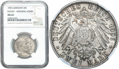 Germany
Germany / Deutschland / German / Deutsch / German coins / Reichsmark

Germany, Baden. 2 Mark 1906, Karlsruhe NGC MS65 - Beautiful 

Monet...