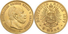 Germany
Germany / Deutschland / German / Deutsch / German coins / Reichsmark

Germany, Prussia. 5 Mark 1877 A, Berlin 

Lekko czyszczone, resztki...