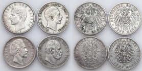Germany
Germany / Deutschland / German / Deutsch / German coins / Reichsmark

Germany, Prussia. 5 marks, 1874, 1898, set of 4 

5 Marek 1874 jedn...