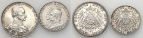 Germany
Germany / Deutschland / German / Deutsch / German coins / Reichsmark

Germany, Prussia. 2 marks 1901 and 3 marks 1913, Berlin 

Zestaw dw...