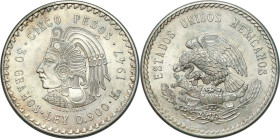 Mexico
World coins

Mexico. 5 pesos 1947 

Pięknie zachowane.KM 465

Details: 29,95 g Ag 
Condition: 1- (UNC-)