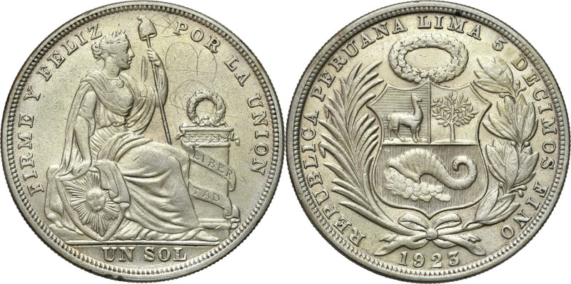 Peru / Lima
World coins

Peru. 1 sol 1923 

Złotawa patyna.&nbsp;KM 218.1
...