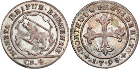 Switzerland
World coins

Switzerland, Bern - canton. 1/2 batzen 1798 

Blask menniczy.Krause KM# 91

Details: 2,48 g Au 
Condition: 2 (EF)