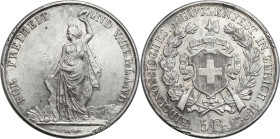 Switzerland
World coins

Switzerland. 5 francs 1872, Zrich Shooting Festival 

Rzadszy typ monety, nakład 10.000 sztuk.Ryski w tle, lekko czyszcz...