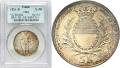 Switzerland
World coins

Switzerland. 5 francs 1934, Freiburg PCGS MS63 - Beautiful 

Moneta wybita z okazji turnieju strzeleckiego.Wyśmienicie z...