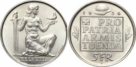 Switzerland
World coins

Switzerland. 5 francs 1936 B, Bern 

Wyśmienicie zachowana moneta. Blask menniczy.Rzadsza pięciofrankówka.KM 41

Detai...