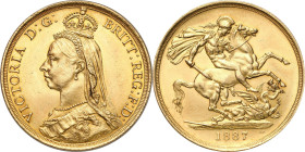 Great Britain
World coins

Great Britain. ?2 (sovereigns) Victoria, 1887 

Piękny egzemplarz, intensywny połysk menniczy i wspaniale zachowane de...