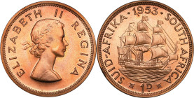 Great Britain
World coins

United Kingdom for South Africa. Elizabeth II. 1 penny 1953 - MIRROR STAMP 

Moneta wybita stemplem lustrzanym. Nakład...