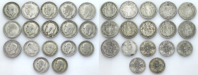 Great Britain
World coins

Great Britain, 1/2 crown, florin and 2 shillings. 1914 - 1939, set of 17 pieces 

Obiegowe monety w stanie od 3 do 4-...