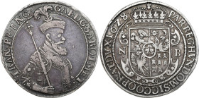 Transylvania
World coins

Transylvania, Gabriel Bethlen (16131629). Taler (Thaler) 1628 N-B, Nagybanya 

Aw: Popiersie w prawo, w otoku: GAB D G ...