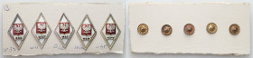 PHALERISTICS: Orders, badges, decorations
POLSKA / POLAND / POLEN / POLSKO / RUSSIA / LVIV / BADGE / ORDER 

Military academy badges, set of 5 

...