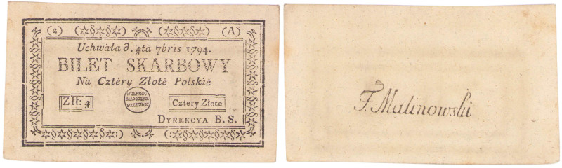 COLLECTION Polish Banknotes - Kosciuszko Insurrection 1794
POLSKA / POLAND / PO...