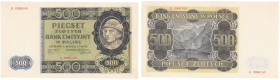 COLLECTION Polish Banknotes 1940 - 1948
POLSKA / POLAND / POLEN / POLOGNE / POLSKO / ZLOTE / ZLOTYCH

500 zlotych 1940 seria B 

Banknot złamany ...