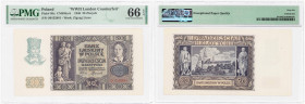 COLLECTION Polish Banknotes 1940 - 1948
POLSKA / POLAND / POLEN / POLOGNE / POLSKO / ZLOTE / ZLOTYCH

20 zlotych 1940 seria O, PMG 66 EPQ 

Wyśmi...