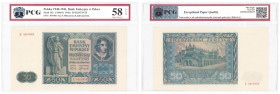 COLLECTION Polish Banknotes 1940 - 1948
POLSKA / POLAND / POLEN / POLOGNE / POLSKO / ZLOTE / ZLOTYCH

50 zlotych 1941 seria E, PCG 58 EPQ 

Egzem...