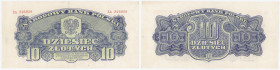 COLLECTION Polish Banknotes 1940 - 1948
POLSKA / POLAND / POLEN / POLOGNE / POLSKO / ZLOTE / ZLOTYCH

10 zlotych 1944 seria EA – OBOWIĄZKOWYM 

O...