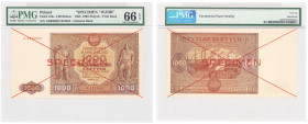 COLLECTION Polish Banknotes 1940 - 1948
POLSKA / POLAND / POLEN / POLOGNE / POLSKO / ZLOTE / ZLOTYCH

SPECIMEN 1.000 zlotych 1946 seria A, PMG 66 E...