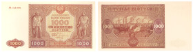 COLLECTION Polish Banknotes 1940 - 1948
POLSKA / POLAND / POLEN / POLOGNE / POLSKO / ZLOTE / ZLOTYCH

1.000 zlotych 1946 seria AA - RARITY R5 

L...