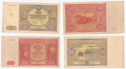COLLECTION Polish Banknotes 1940 - 1948
POLSKA / POLAND / POLEN / POLOGNE / POLSKO / ZLOTE / ZLOTYCH

50 zlotych 1946, seria C i 100 zlotych 1946 s...