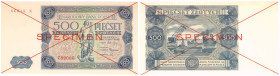 COLLECTION Polish Banknotes 1940 - 1948
POLSKA / POLAND / POLEN / POLOGNE / POLSKO / ZLOTE / ZLOTYCH

SPECIMEN 500 zlotych 1947 seria X - RARITY R6...