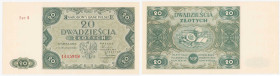 COLLECTION Polish Banknotes 1940 - 1948
POLSKA / POLAND / POLEN / POLOGNE / POLSKO / ZLOTE / ZLOTYCH

20 zlotych 1947 seria A 

Złamie w pionie l...