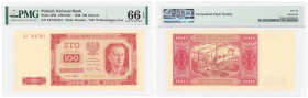 COLLECTION Polish Banknotes 1940 - 1948
POLSKA / POLAND / POLEN / POLOGNE / POLSKO / ZLOTE / ZLOTYCH

100 zlotych 1948 - seria KR - PMG 66 EPQ - EX...