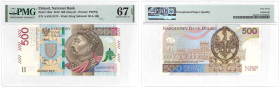 COLLECTION Polish Banknotes since 1990
POLSKA / POLAND / POLEN / POLOGNE / POLSKO / ZLOTE / ZLOTYCH

III RP. 500 zlotych 2016 seria AA, PMG 67 EPQ ...
