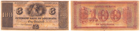 World banknotes
USA, Louisiana - Citizen's Bank of Louisiana, dollars dollars $100 18th, after 1840 - RARE 

Niewypełniony blankiet. Ładnie zachowa...