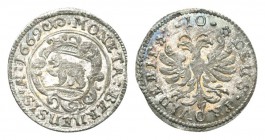 Bern 1669 10 Kreuzer in Silber 2,3g HMZ 2-196f Prachtexemplar, Erstabschkag FDC
