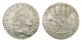 Neuchatel 1713 10 Kreuzer in Silber 2.29g sehr selten in dieser Qualität vorzüglich bis unzirkuliert