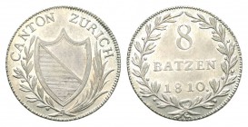 Zürich 1810 8 Batzen in Silber 7.3g selten HMZ 2-1175a fast unzirkuliert