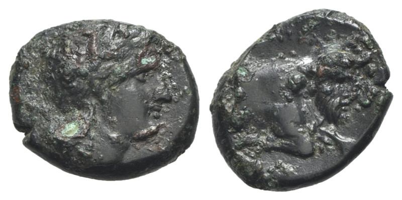 Southern Campania, Neapolis, c. 320-300 BC. Æ (14mm, 2.44g, 1h). Laureate head o...
