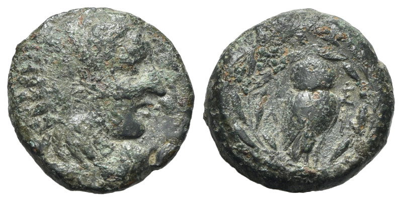 Northern Lucania, Velia, c. late 5th century BC. Æ (17mm, 4.52g, 6h). Head of He...