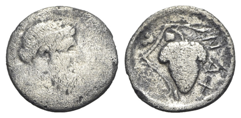 Sicily, Naxos, c. 461-430 BC. AR Litra (12mm, 0.57g, 1h). Wreathed head of Diony...
