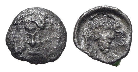 Sicily, Naxos, c. 415-403 BC. AR Trionkion - Tetras (7.5mm, 0.14g). Kantharos; t...