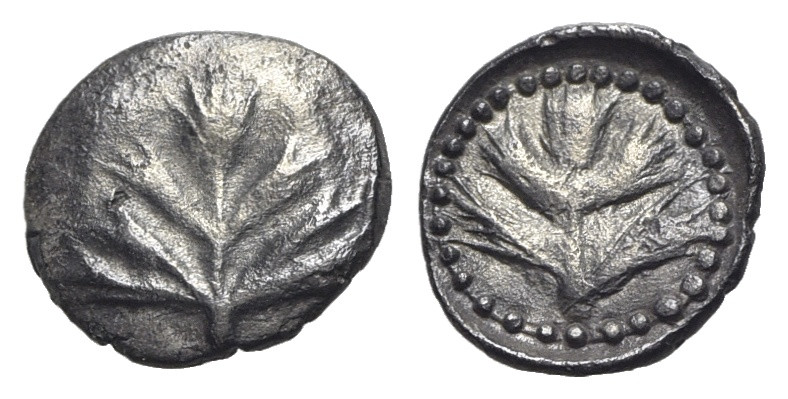 Sicily, Selinos, c. 515-480/70 BC. AR Litra (9mm, 0.50g, 3h). Selinon leaf. R/ S...