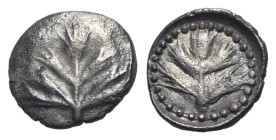 Sicily, Selinos, c. 515-480/70 BC. AR Litra (9mm, 0.50g, 3h). Selinon leaf. R/ Selinon leaf within beaded circular border. SNG ANS 687; HGC 2, 1217. T...