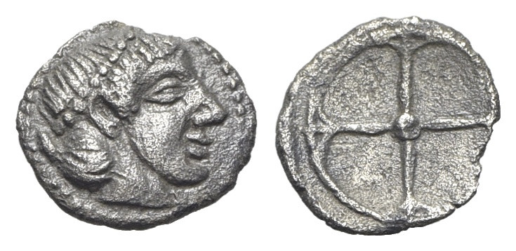 Sicily, Syracuse. Hieron I (478-466 BC). AR Obol (9mm, 0.35g), c. 475-470. Diade...