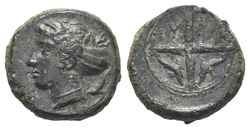 Sicily, Syracuse, c. 415-405 BC. Æ Hemilitron (15.5mm, 4.02g, 6h). Head of Areth...