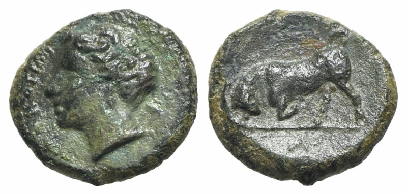 Sicily, Syracuse. Agathokles (317-289 BC). Æ Trias(?) (13mm, 1.97g, 11h), c. 317...