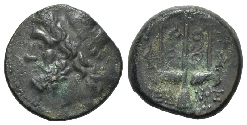 Sicily, Syracuse. Hieron II (275-215 BC). Æ (19mm, 6.08g, 4h). Diademed head of ...