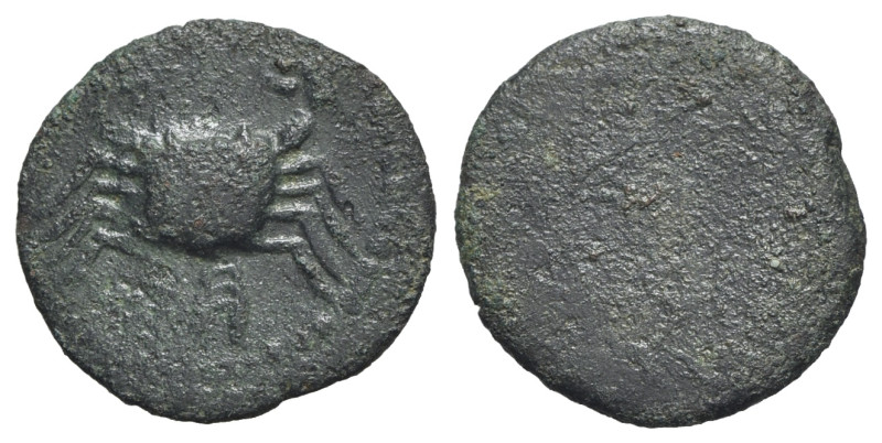 Islands of Sicily, Uncertain, 2nd century BC. Æ (19mm, 2.31g). Crab. R/ [Symbol ...