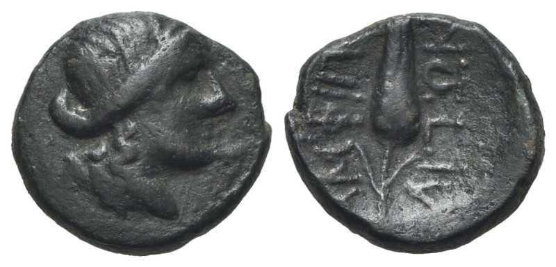 Macedon, Amphipoli, after 148 BC. Æ (16mm, 3.63g, 12h). Head of Demeter r., wrea...