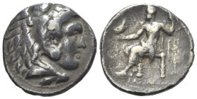 Kings of Macedon, Alexander III ‘the Great' (336-323 BC). AR Tetradrachm (27mm, 16.47g, 1h). Uncertain mint. Head of Herakles r., wearing lion skin. R...