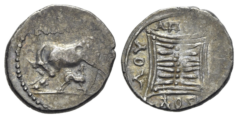 Illyria, Apollonia, c. 229-100 BC. AR Drachm (178mm, 2.93g, 9h). Niken and Autob...