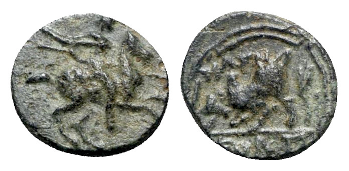 Ionia, Magnesia ad Maeandrum, c. 350-200 BC. Æ (9mm, 0.97g, 10h). Horseman ridin...