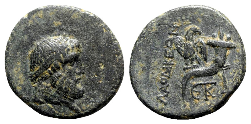 Phrygia, Laodikeia, c. 133/88-67 BC. Æ (21mm, 5.23g, 12h). Head of Zeus(?) r., w...