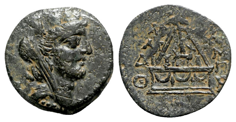 Cilicia, Tarsos, c. 164-27 BC. Æ (20mm, 8.71g, 12h). Turreted, veiled and draped...