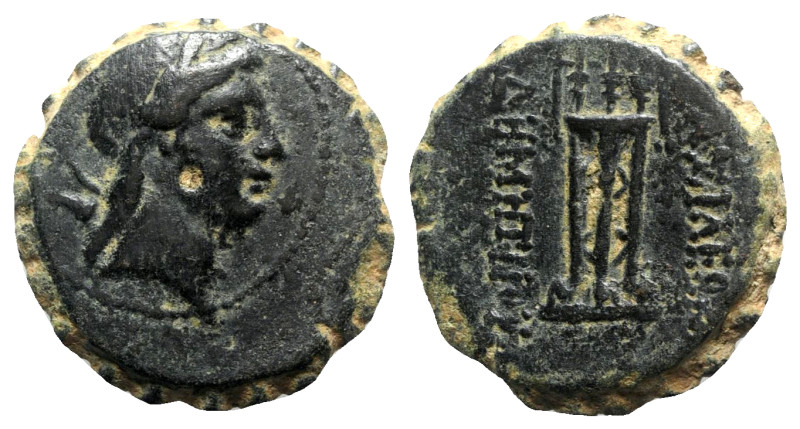 Seleukid Kings, Demetrios I (162-150 BC). Serrate Æ (25mm, 14.18g, 1h). Antioch ...